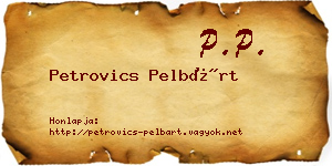 Petrovics Pelbárt névjegykártya